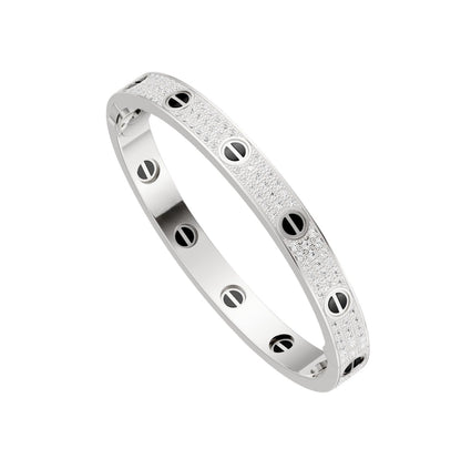 [Riva Jewelry]CLASSIC 6.1MM LOVE BANGLE - DIAMOND PAVÉ & BLACK CERAMIC