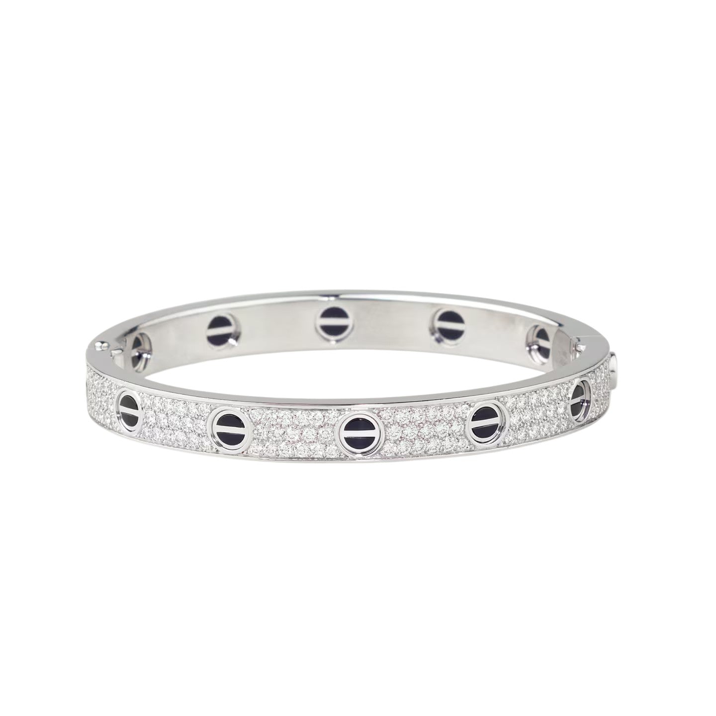 [Riva Jewelry]CLASSIC 6.1MM LOVE BANGLE - DIAMOND PAVÉ & BLACK CERAMIC