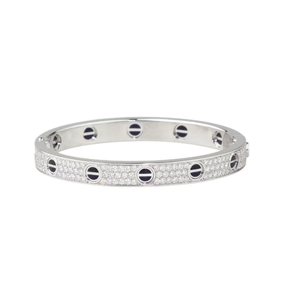 [Riva Jewelry]CLASSIC 6.1MM LOVE BANGLE - DIAMOND PAVÉ & BLACK CERAMIC