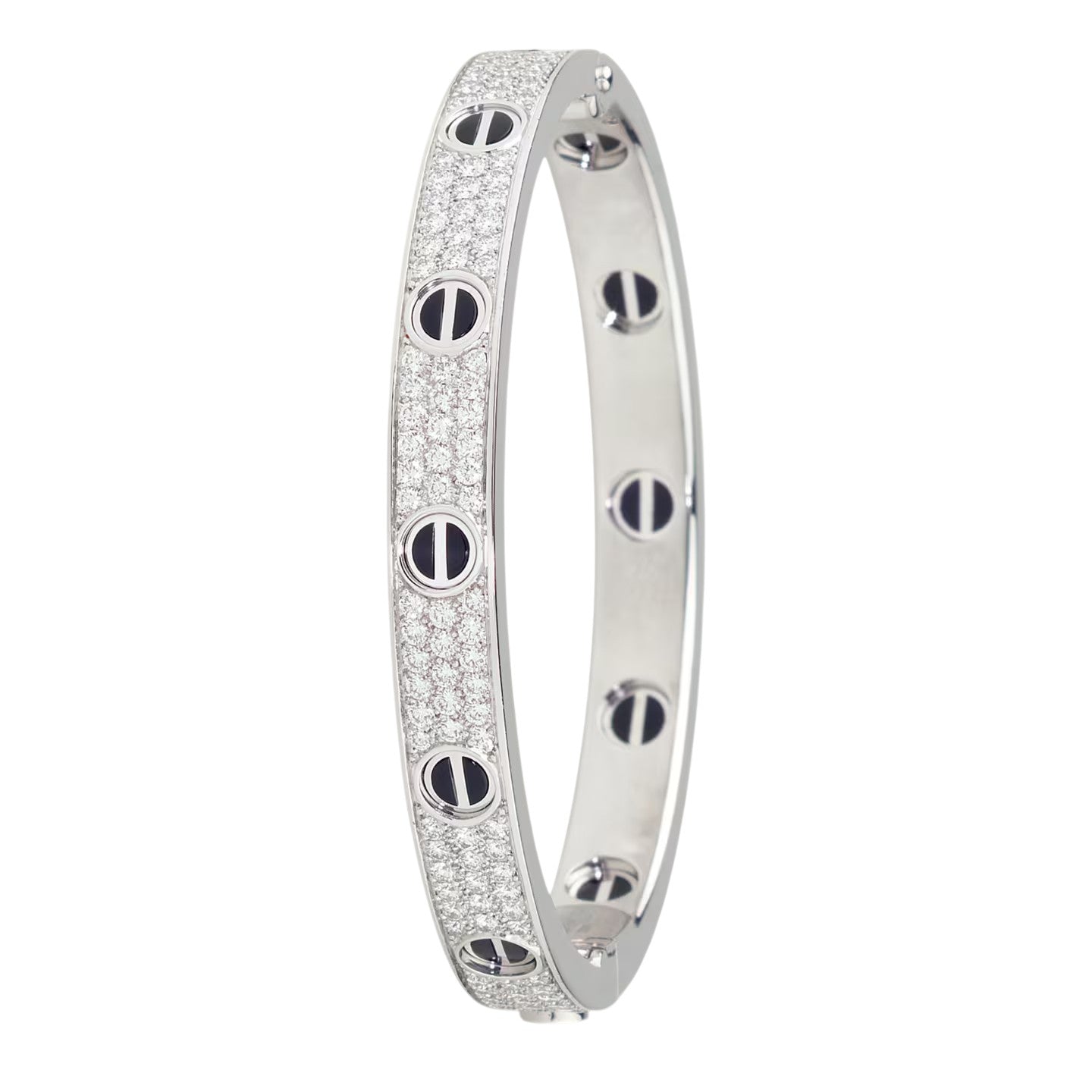 [Riva Jewelry]CLASSIC 6.1MM LOVE BANGLE - DIAMOND PAVÉ & BLACK CERAMIC