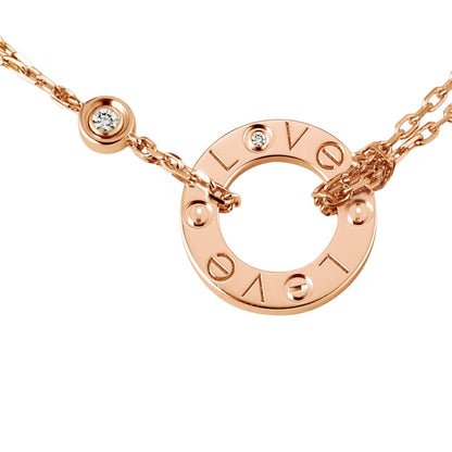 [Riva Jewelry]LOVE CIRCULAR PENDANT 2-DIAMOND NECKLACE
