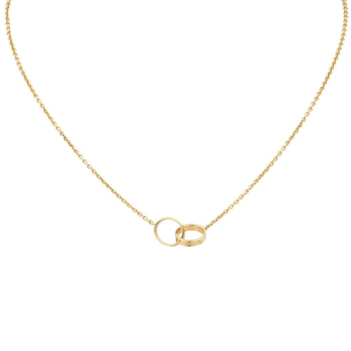 [Riva Jewelry]LOVE DOUBLE-RING PENDANT NECKLACE