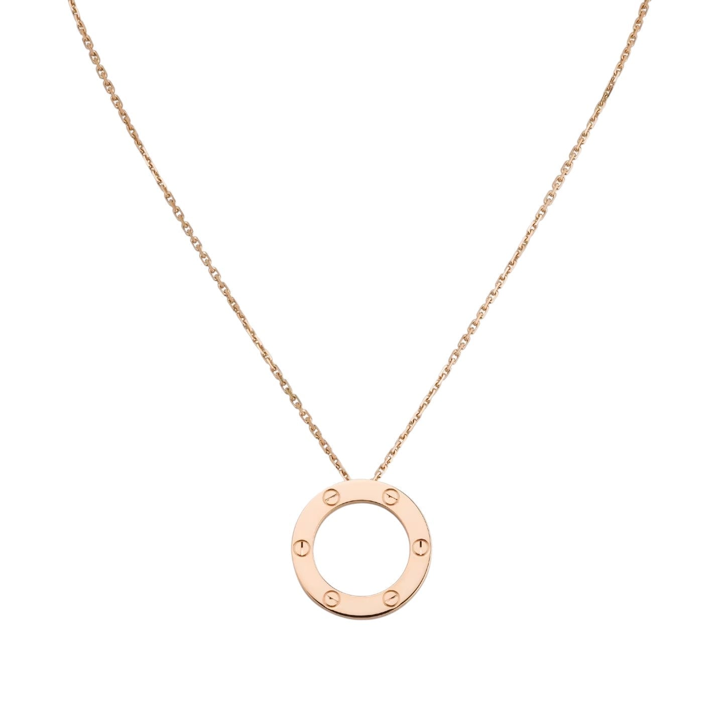 [Riva Jewelry]LOVE LARGE CIRCULAR PENDANT NECKLACE