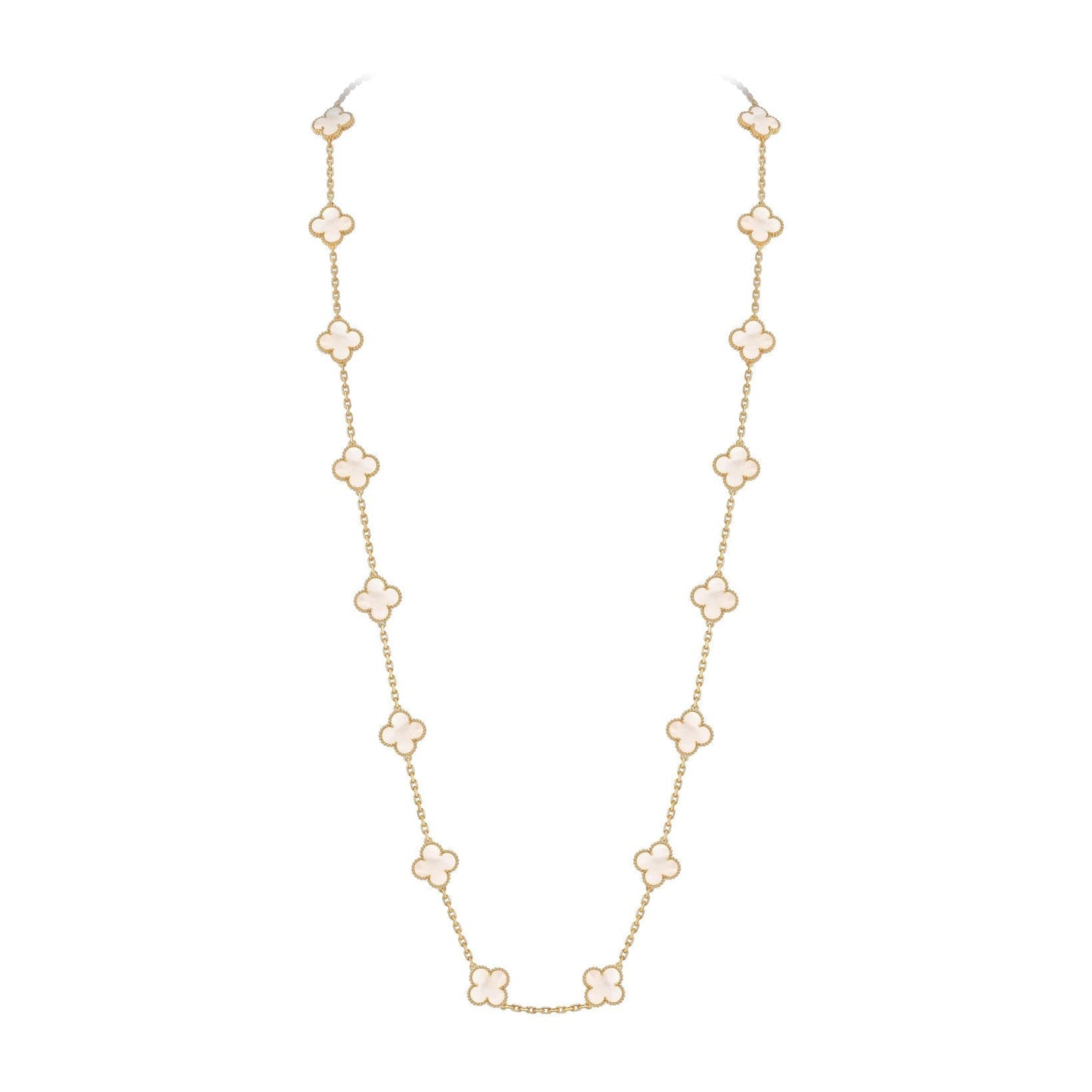 [Riva Jewelry]CLASSIC 20-MOTIF LUCKY CLOVER LONG NECKLACE GOLD COLLECTION