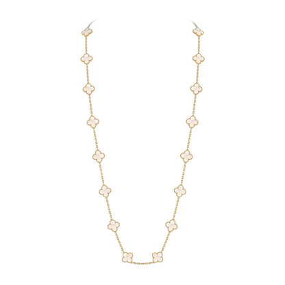 [Riva Jewelry]CLASSIC 20-MOTIF LUCKY CLOVER LONG NECKLACE GOLD COLLECTION