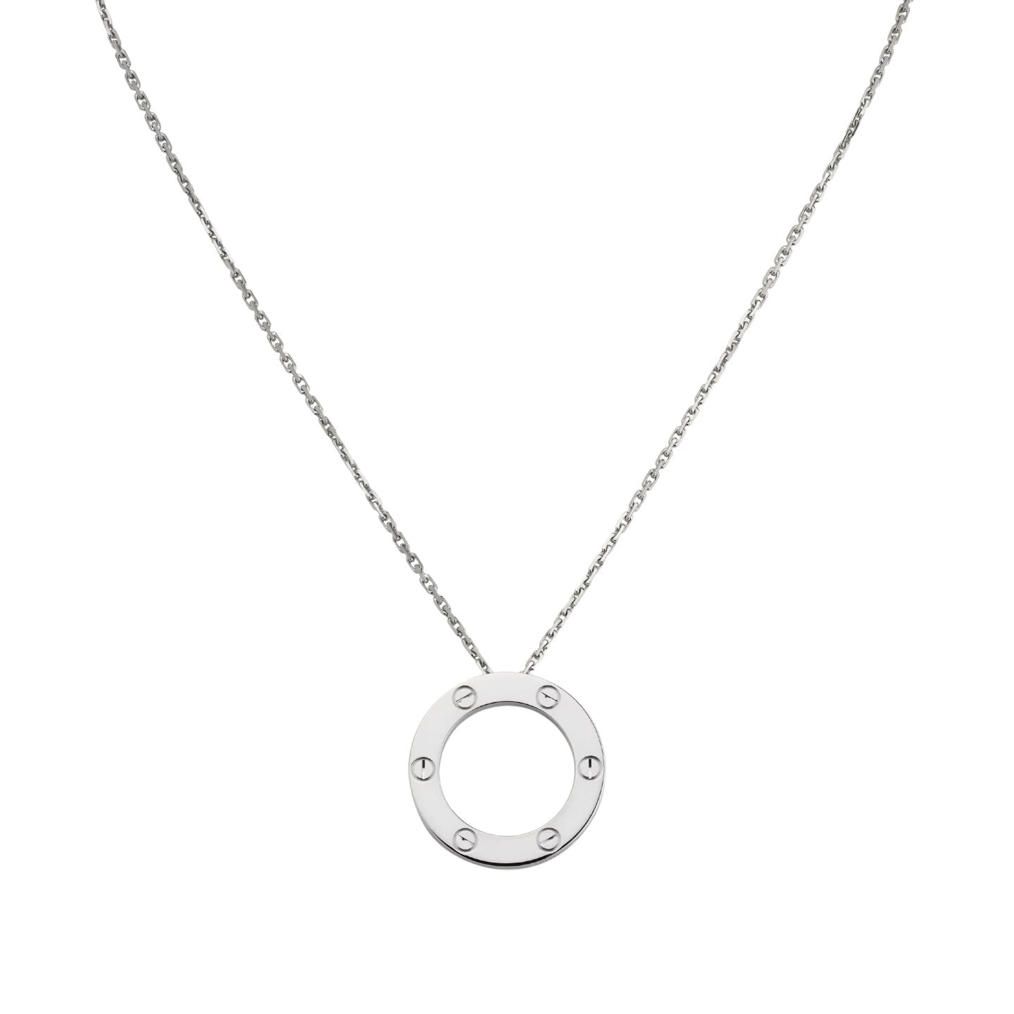 [Riva Jewelry]LOVE LARGE CIRCULAR PENDANT NECKLACE