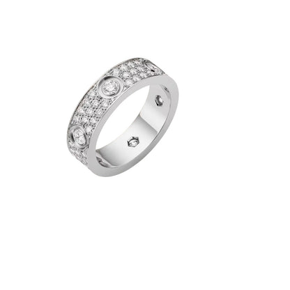 [Riva Jewelry]LOVE 5.5MM FULL-PAVÉ 6-DIAMOND RING