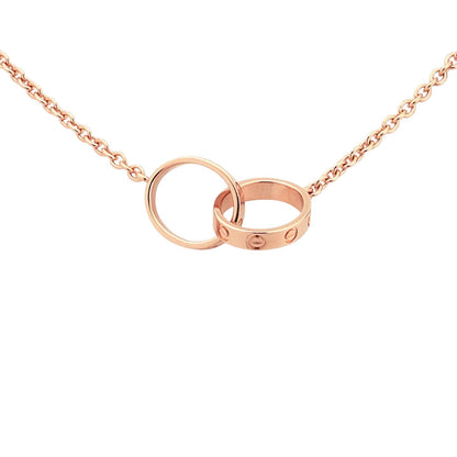 [Riva Jewelry]LOVE DOUBLE-RING PENDANT NECKLACE