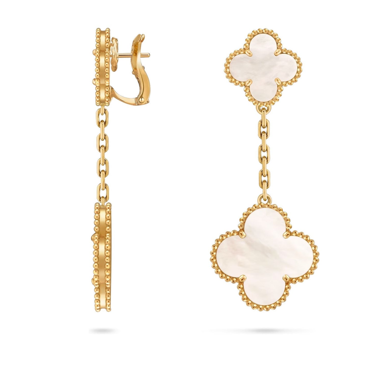 [Riva Jewelry]CLOVER DUAL-MOTIF STATEMENT STUD EARRINGS - DOUBLE-CHARM COLLECTION