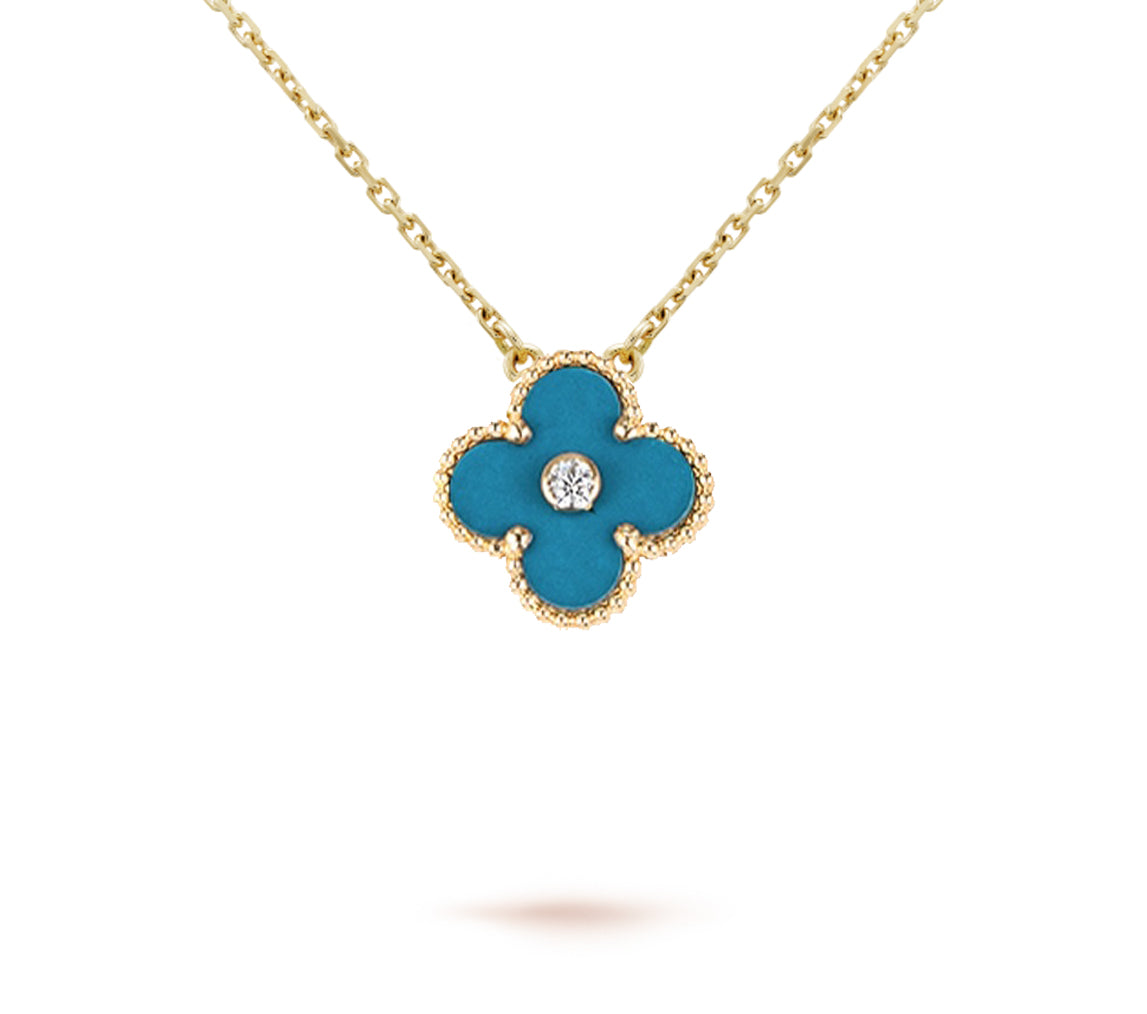 [Riva Jewelry]LIMITED EDITION CHRISTMAS CLOVER FLOWER NECKLACE - 15MM ANNUAL COLLECTIBLE PENDANT