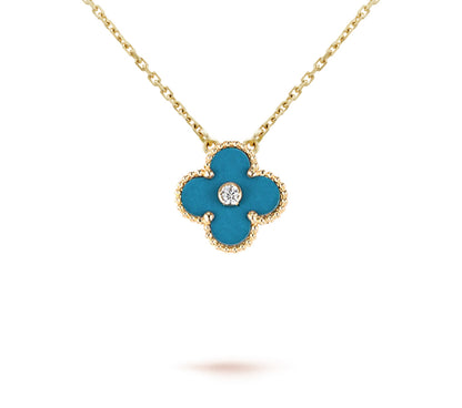 [Riva Jewelry]LIMITED EDITION CHRISTMAS CLOVER FLOWER NECKLACE - 15MM ANNUAL COLLECTIBLE PENDANT