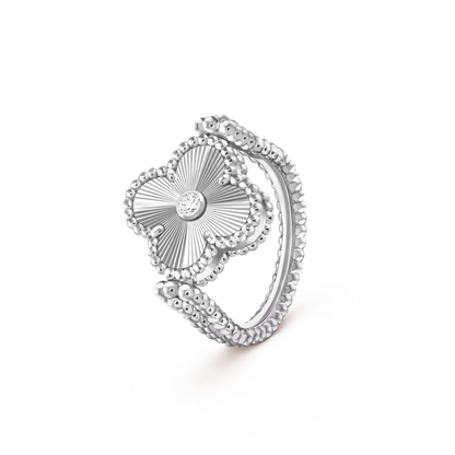 [Riva Jewelry]LUCKY CLOVER WHITE GOLD REVERSIBLE RING