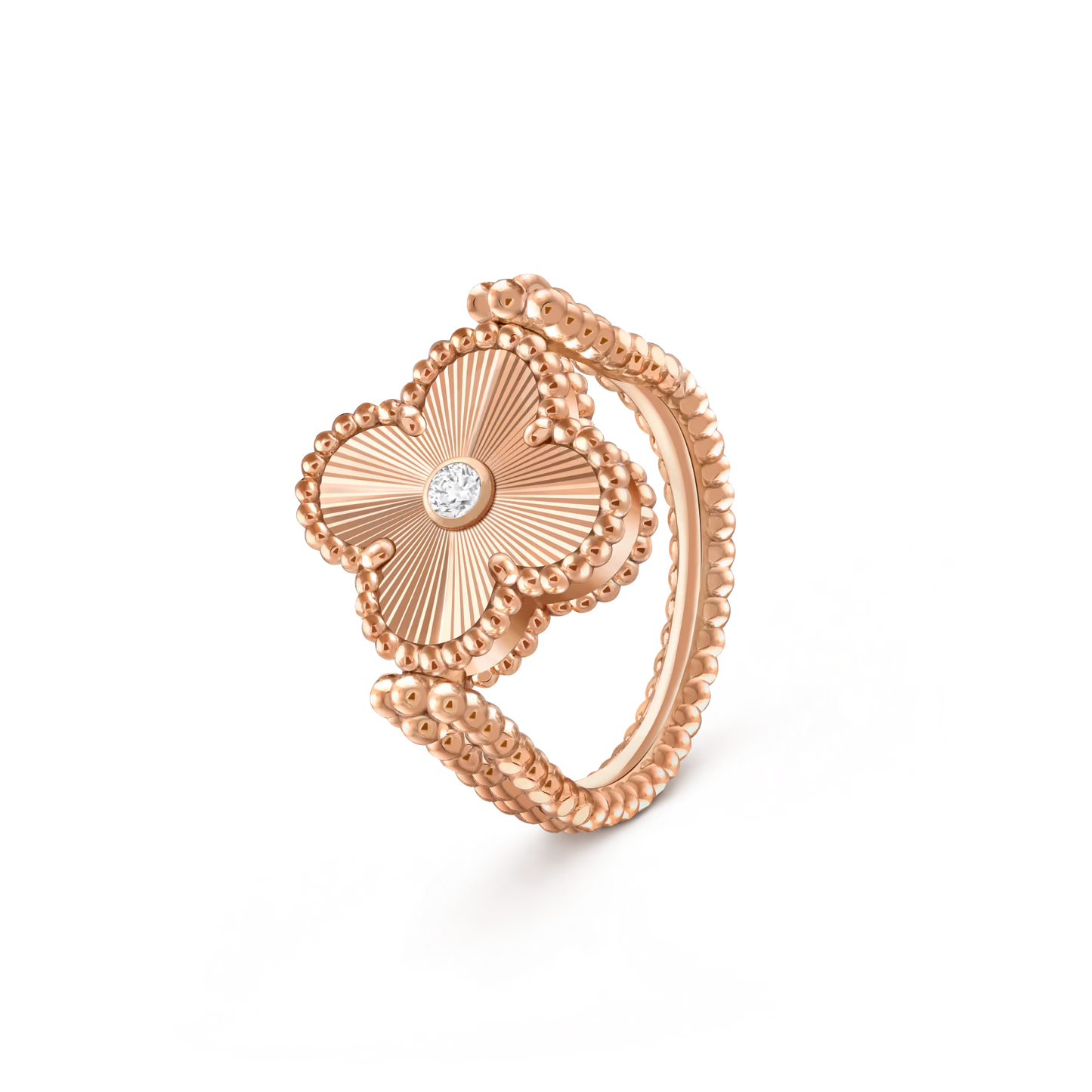 [Riva Jewelry]LUCKY CLOVER ROSE GOLD REVERSIBLE RING