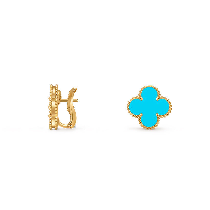 [Riva Jewelry]15MM CLOVER FLOWER STUD EARRINGS GOLD COLLECTION