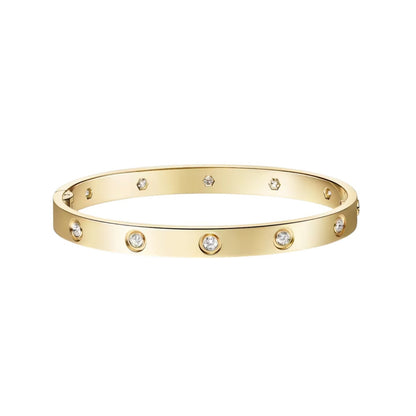 [Riva Jewelry]CLASSIC 6.1MM LOVE SINGLE-SCREW CLOSURE BANGLE - 10-DIAMOND