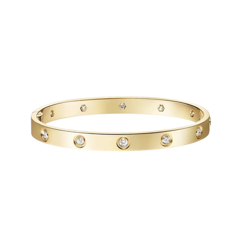 [Riva Jewelry]CLASSIC 6.1MM LOVE SINGLE-SCREW CLOSURE BANGLE - 10-DIAMOND