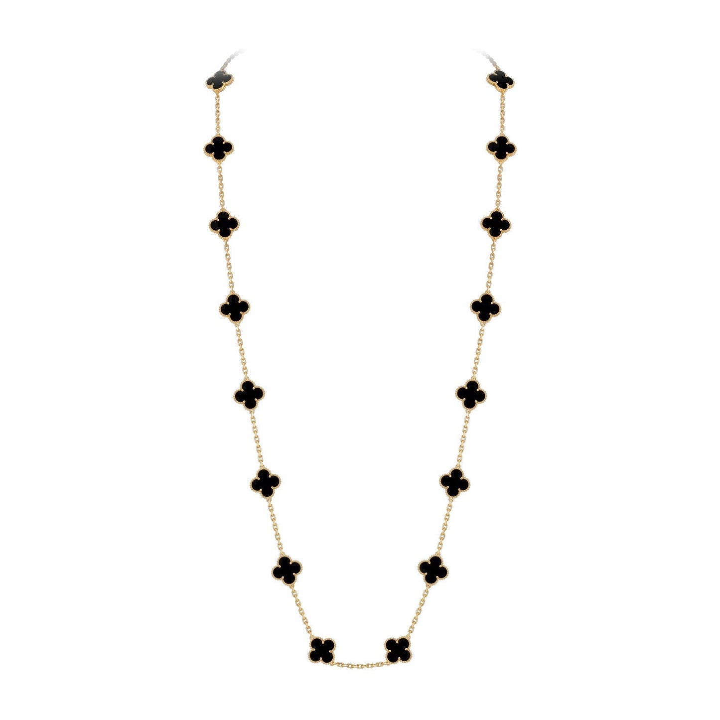 [Riva Jewelry]CLASSIC 20-MOTIF LUCKY CLOVER LONG NECKLACE GOLD COLLECTION