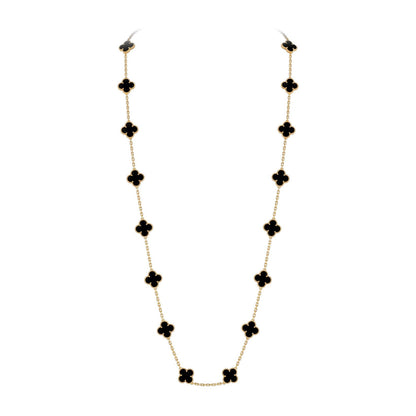 [Riva Jewelry]CLASSIC 20-MOTIF LUCKY CLOVER LONG NECKLACE GOLD COLLECTION