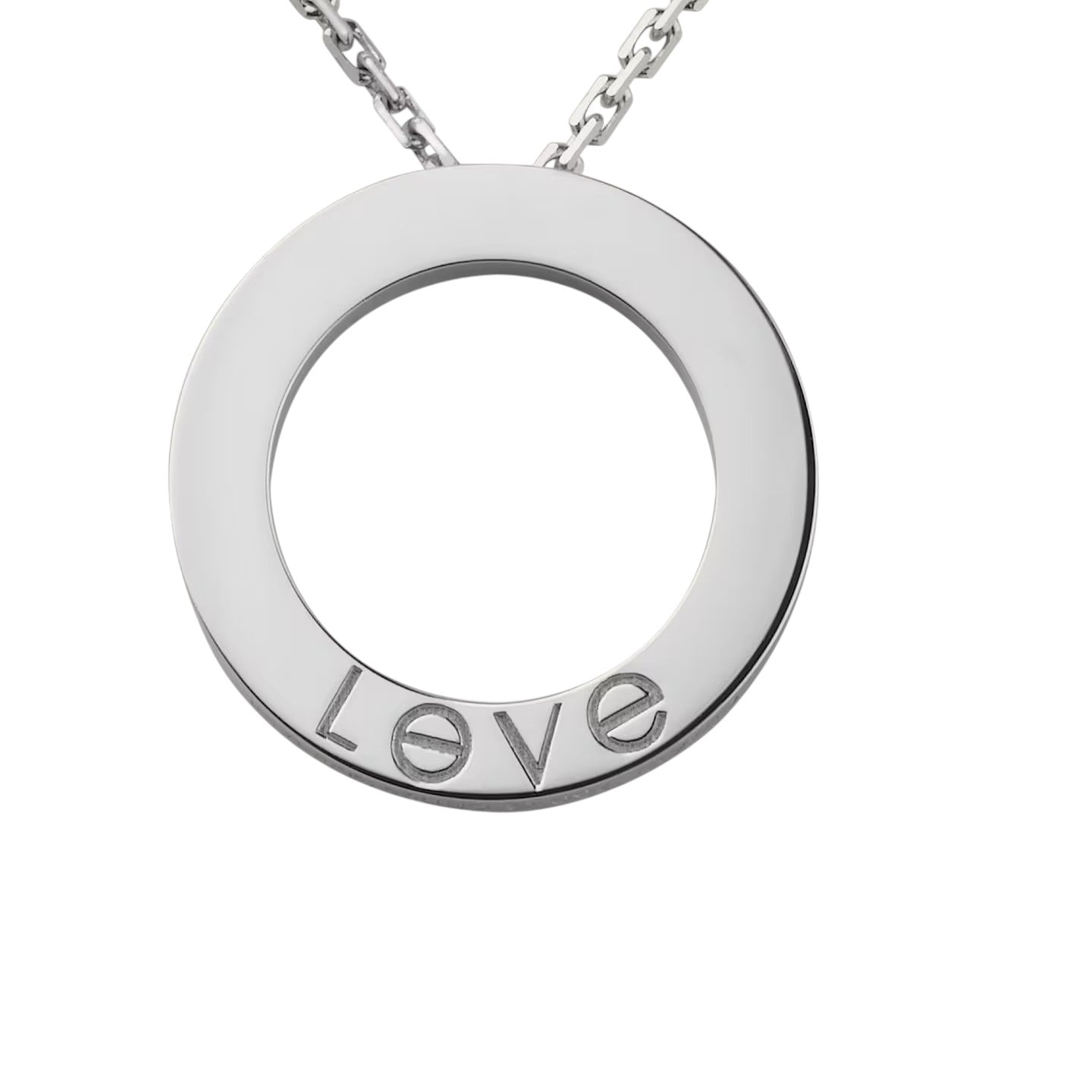 [Riva Jewelry]LOVE LARGE CIRCULAR PENDANT 3-DIAMOND NECKLACE