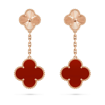 [Riva Jewelry]CLOVER DUAL-MOTIF STATEMENT STUD EARRINGS - DOUBLE-CHARM COLLECTION