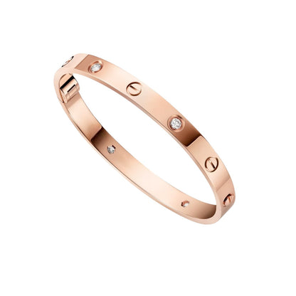 [Riva Jewelry]CLASSIC 6.1MM LOVE SINGLE-SCREW CLOSURE BANGLE - 4-DIAMOND