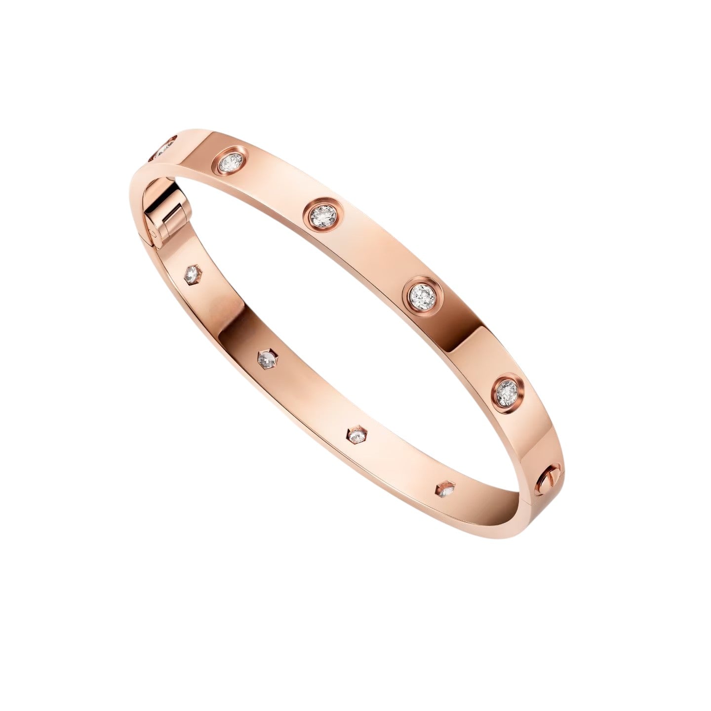 [Riva Jewelry]CLASSIC 6.1MM LOVE SINGLE-SCREW CLOSURE BANGLE - 10-DIAMOND