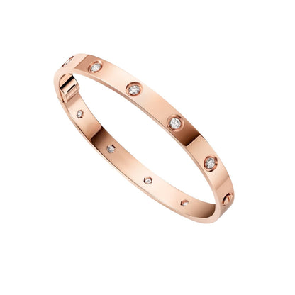 [Riva Jewelry]CLASSIC 6.1MM LOVE SINGLE-SCREW CLOSURE BANGLE - 10-DIAMOND