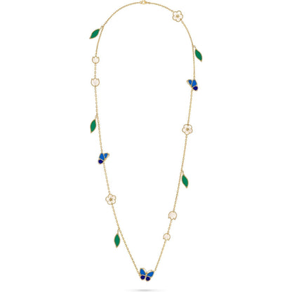 [Riva Jewelry]LUCKY SPRING BUTTERFLY & FLOWER STATEMENT NECKLACE - 15-MOTIF FLORAL DESIGN