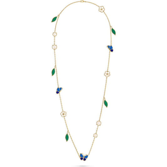 [Riva Jewelry]LUCKY SPRING BUTTERFLY & FLOWER STATEMENT NECKLACE - 15-MOTIF FLORAL DESIGN