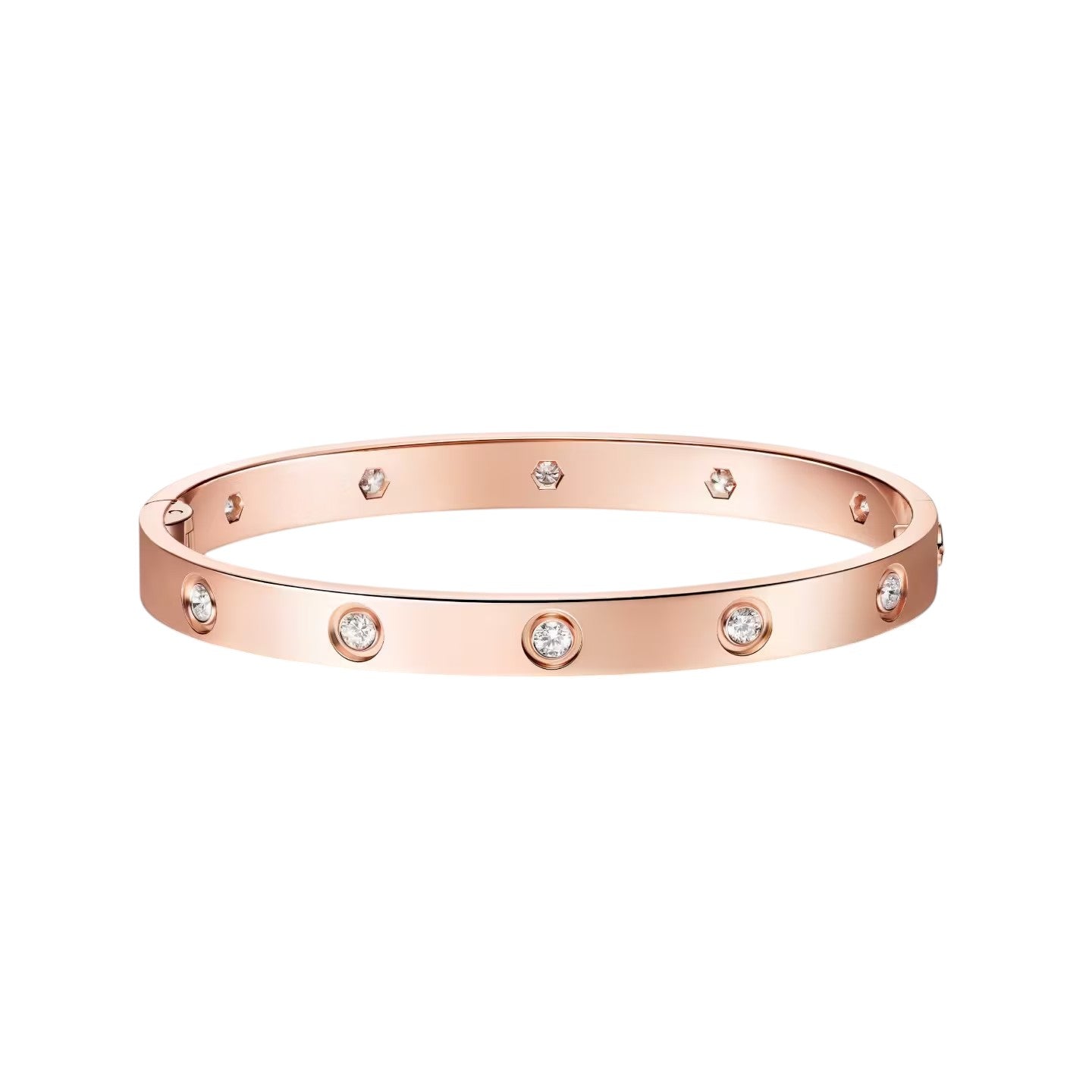 [Riva Jewelry]CLASSIC 6.1MM LOVE SINGLE-SCREW CLOSURE BANGLE - 10-DIAMOND