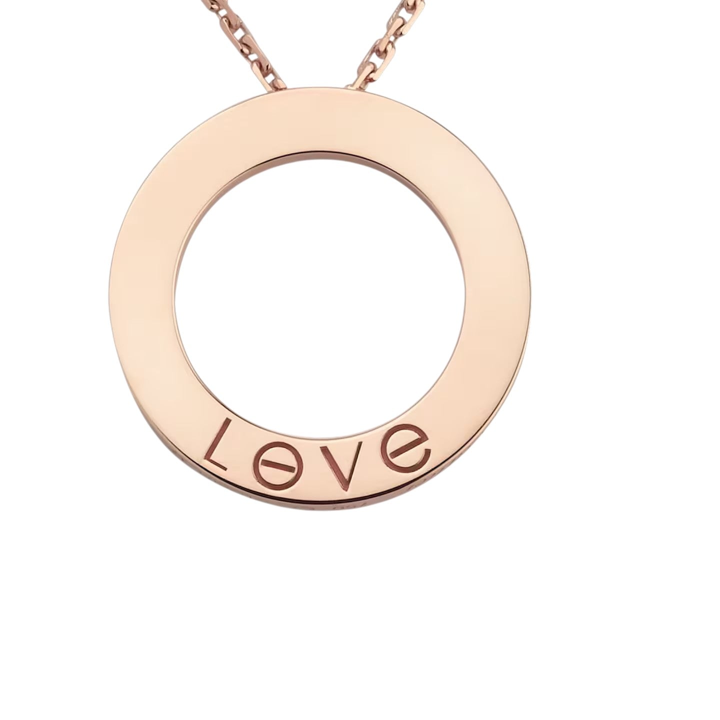 [Riva Jewelry]LOVE LARGE CIRCULAR PENDANT 3-DIAMOND NECKLACE