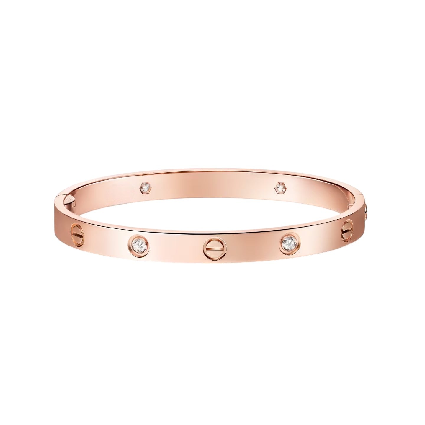 [Riva Jewelry]CLASSIC 6.1MM LOVE SINGLE-SCREW CLOSURE BANGLE - 4-DIAMOND