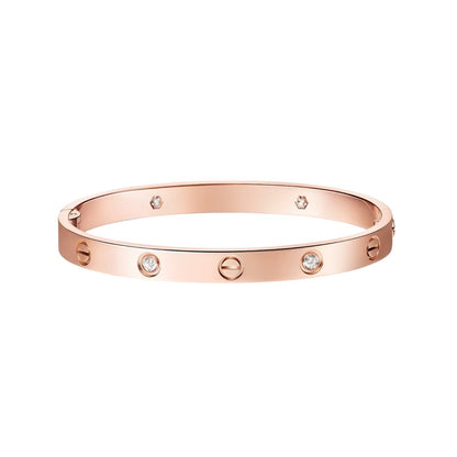 [Riva Jewelry]CLASSIC 6.1MM LOVE SINGLE-SCREW CLOSURE BANGLE - 4-DIAMOND