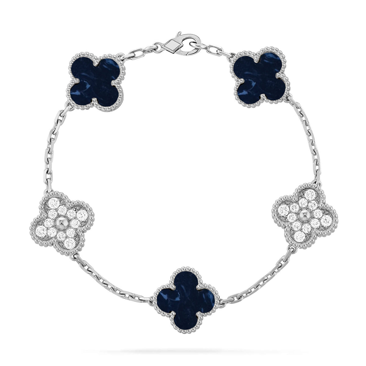 [Riva Jewelry]LUCKY CLOVER 5-MOTIF BRACELET - PIETERSITE COLLECTION