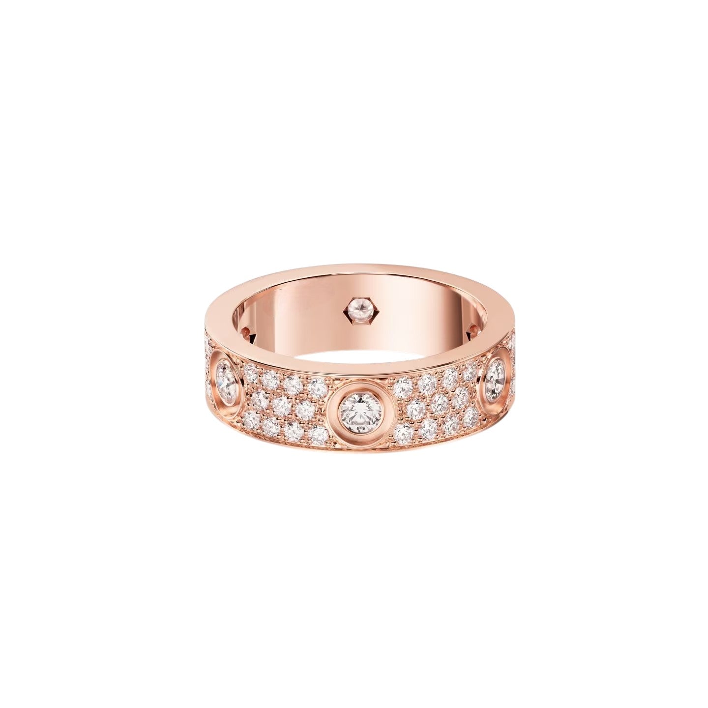 [Riva Jewelry]LOVE 5.5MM FULL-PAVÉ 6-DIAMOND RING