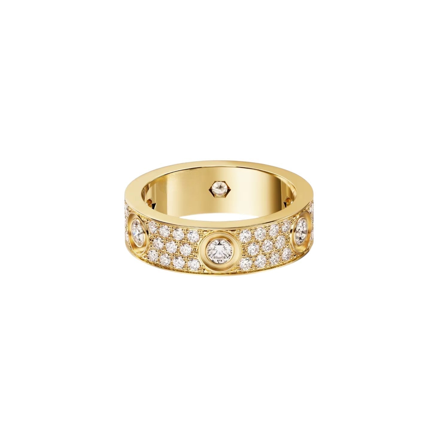[Riva Jewelry]LOVE 5.5MM FULL-PAVÉ 6-DIAMOND RING