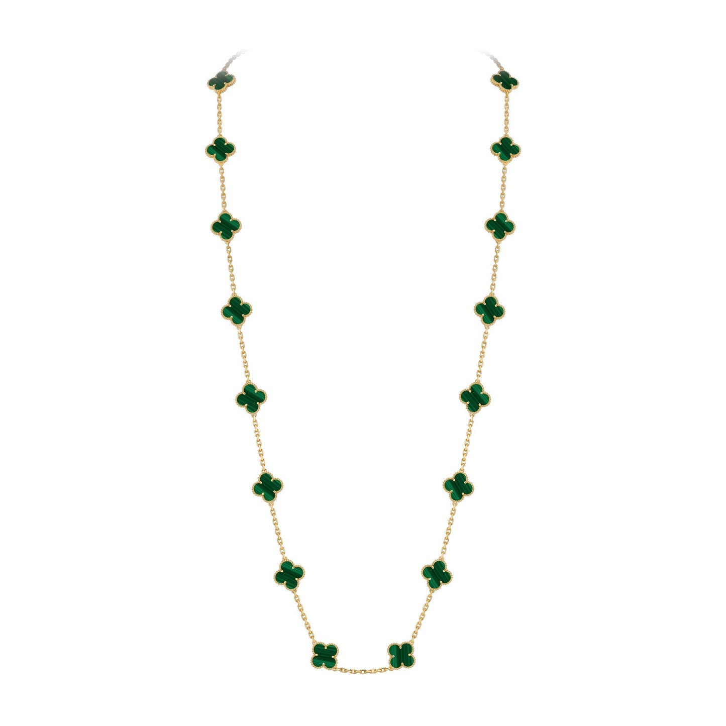 [Riva Jewelry]CLASSIC 20-MOTIF LUCKY CLOVER LONG NECKLACE GOLD COLLECTION