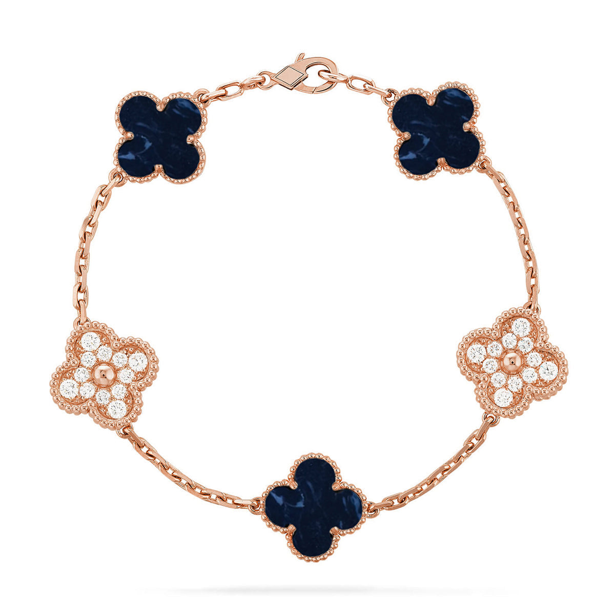 [Riva Jewelry]LUCKY CLOVER 5-MOTIF BRACELET - PIETERSITE COLLECTION