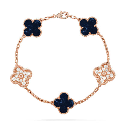 [Riva Jewelry]LUCKY CLOVER 5-MOTIF BRACELET - PIETERSITE COLLECTION