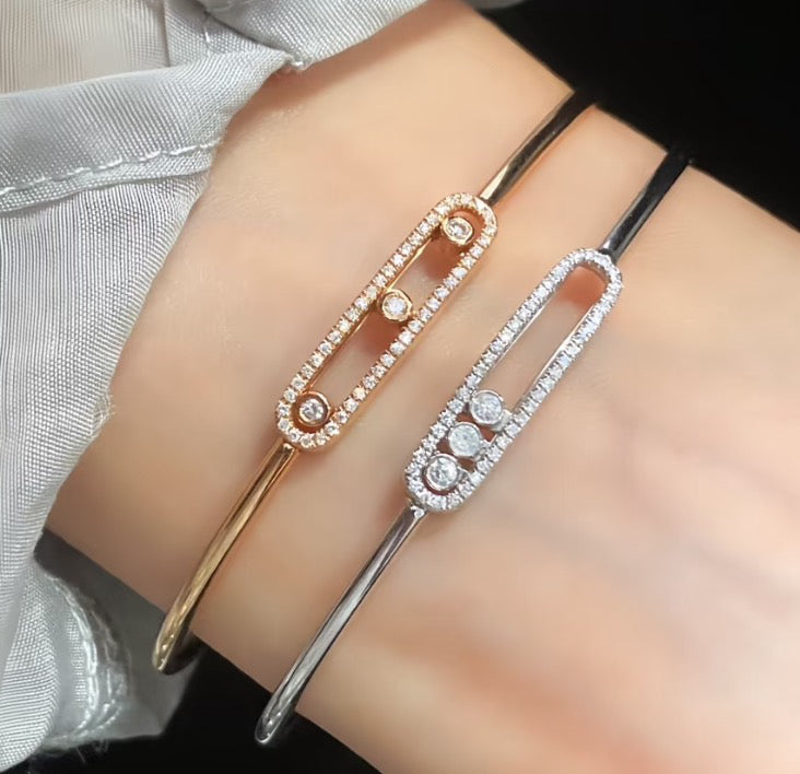 [Riva Jewelry]MOVE PAVÉ DIAMOND BANGLE BRACELET M
