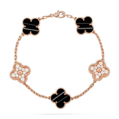 [Riva Jewelry]LUCKY CLOVER 5-MOTIF BRACELET - PULSE STONE COLLECTION