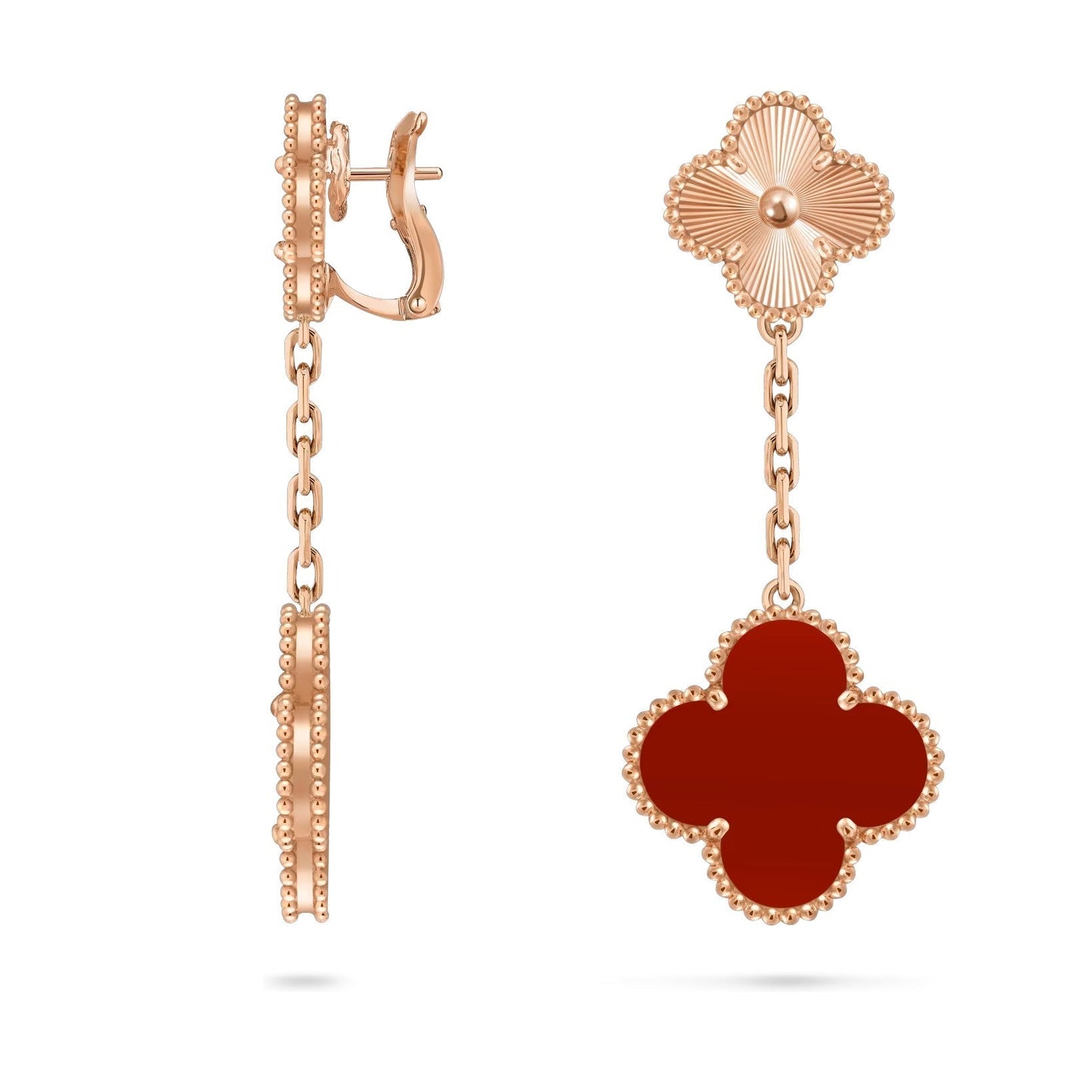 [Riva Jewelry]CLOVER DUAL-MOTIF STATEMENT STUD EARRINGS - DOUBLE-CHARM COLLECTION