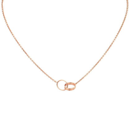 [Riva Jewelry]LOVE DOUBLE-RING INTERLOCKED NECKLACE