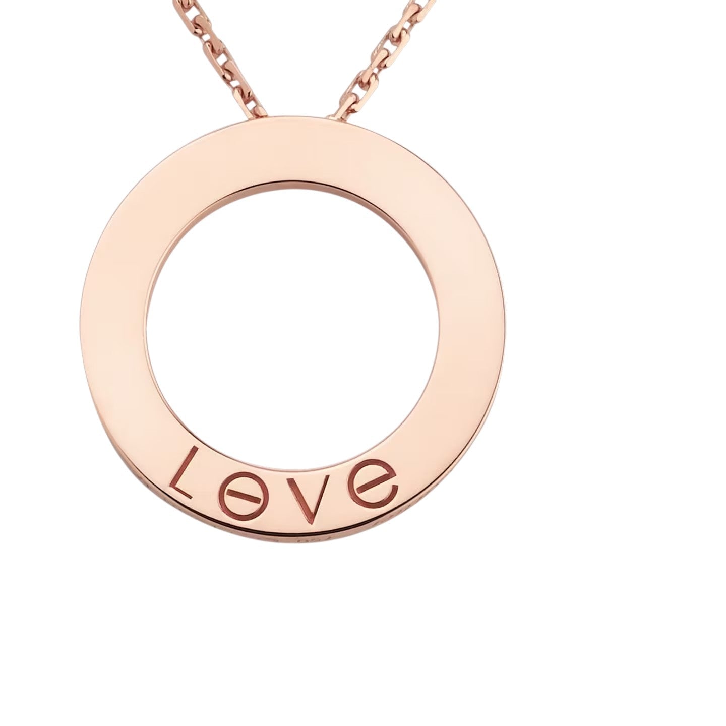 [Riva Jewelry]LOVE LARGE CIRCULAR PENDANT NECKLACE