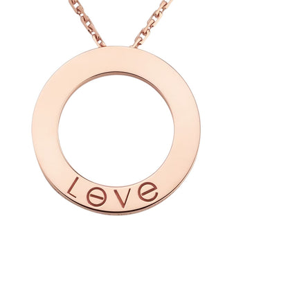 [Riva Jewelry]LOVE LARGE CIRCULAR PENDANT NECKLACE