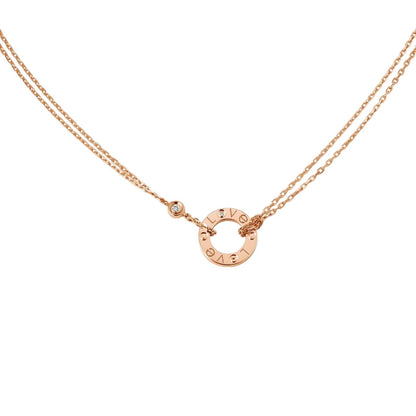 [Riva Jewelry]LOVE CIRCULAR PENDANT 2-DIAMOND NECKLACE