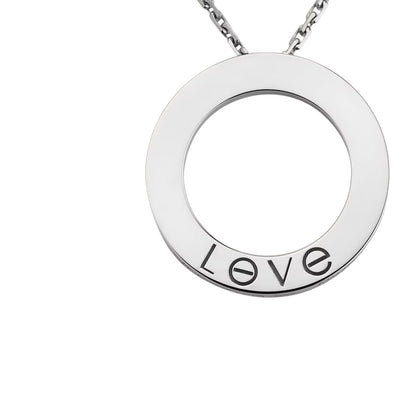 [Riva Jewelry]LOVE LARGE CIRCULAR PENDANT NECKLACE