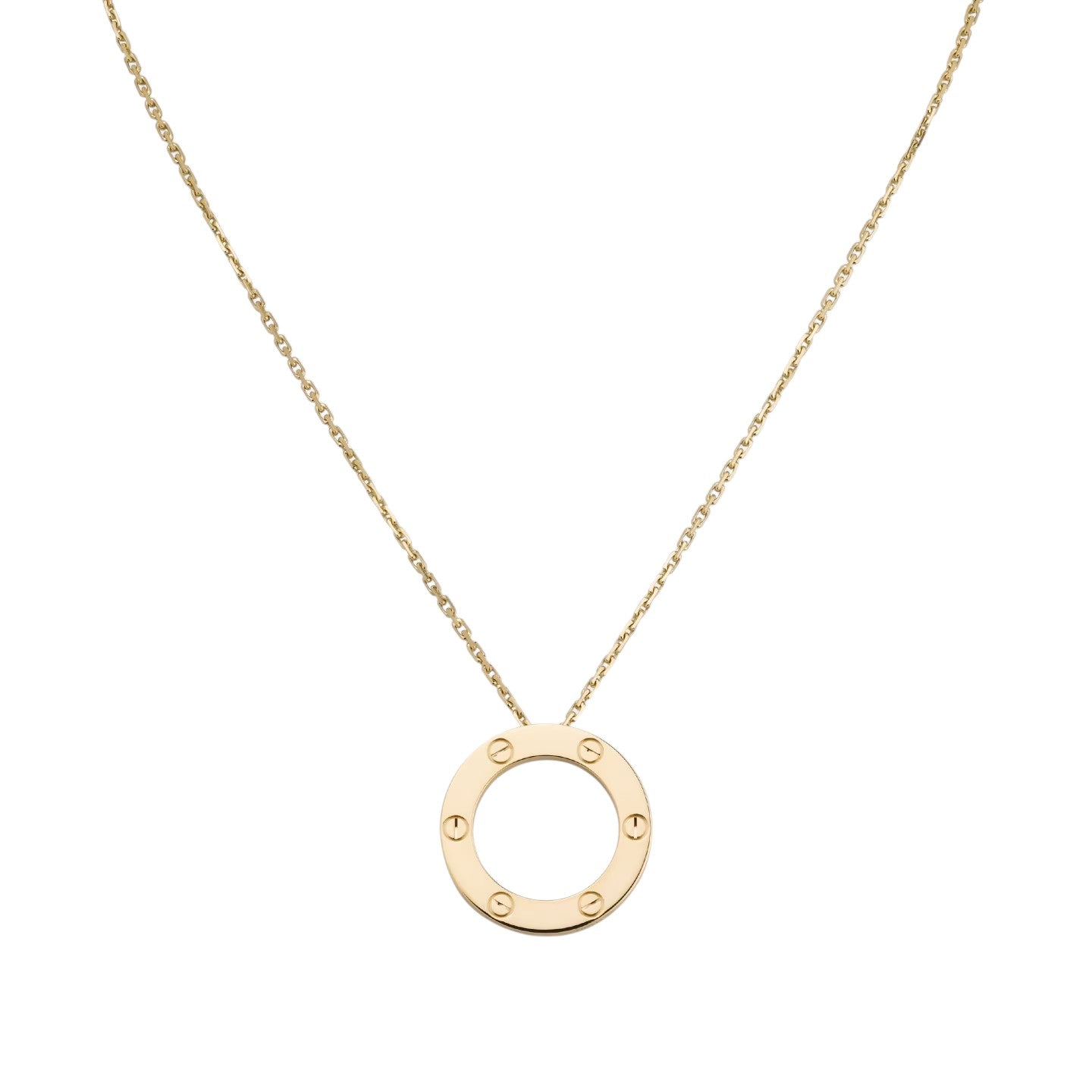 [Riva Jewelry]LOVE LARGE CIRCULAR PENDANT NECKLACE