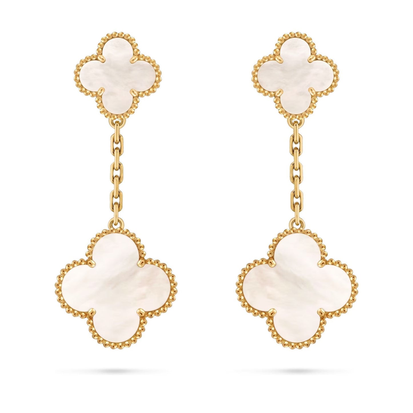 [Riva Jewelry]CLOVER DUAL-MOTIF STATEMENT STUD EARRINGS - DOUBLE-CHARM COLLECTION