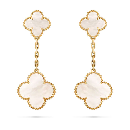 [Riva Jewelry]CLOVER DUAL-MOTIF STATEMENT STUD EARRINGS - DOUBLE-CHARM COLLECTION